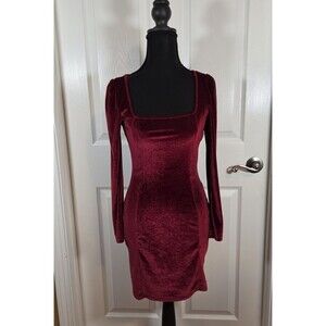 Red Velvet Stretchy Bodycon Mini Dress Women's Size XSmall